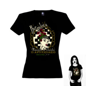 Camiseta 10 aniversario Manojito de Claveles Burgalesa y Burgalés patrón mujer