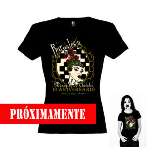 Camiseta diez aniversario Manojito de Claveles Burgalesa y Burgalés patrón femenino