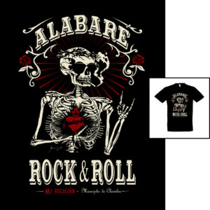 Camiseta Alabaré Rock and Roll de Manojito de Claveles patrón masculino y unisex