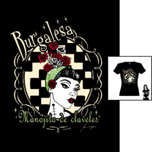 Camiseta Burgalesa de Manojito de Claveles patrón entallado para mujer