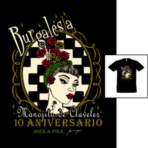 Camiseta 10º Aniversario Burgalesa de Manojito de Claveles para hombre