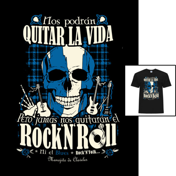 Camiseta Brave Rock and Roll de Manojito de Claveles patrón masculino tubular