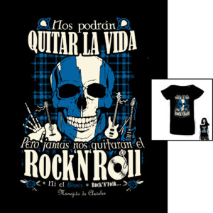 Camiseta Brave Rock and Roll de Manojito de Claveles patrón femenino